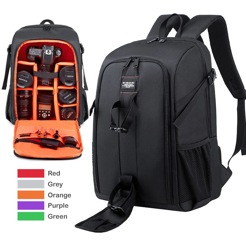 

Водонепроницаемый рюкзак для фотокамеры, вместительная сумка для зеркальных камер и видеокамер, с дождевиком, для Canon, Nikon, Sony, Pentax