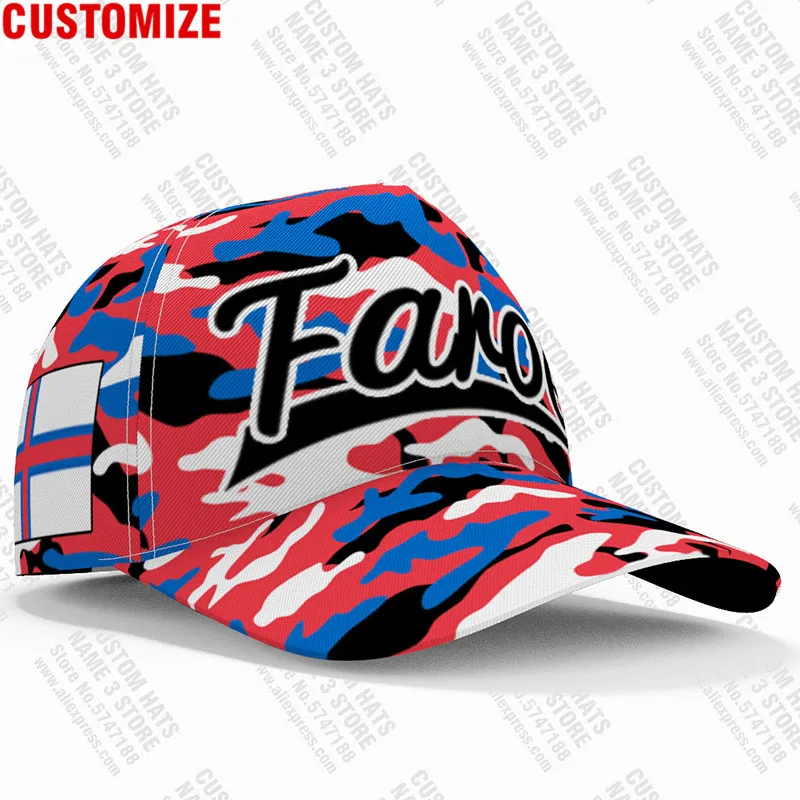 Faroe Islands Faro Baseball Caps 3d Custom Name Team Logo Fr Fishing Hats Fro Country Travel Danish Nation Denmark Flag Headgear |