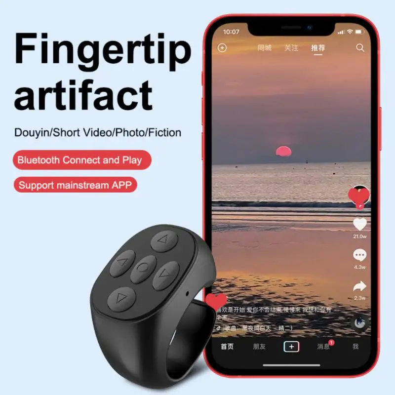 

Video Scrolling Controller Per Wireless -compatible Ring Lazy Portable 48h Automatic Page Turner For Phones