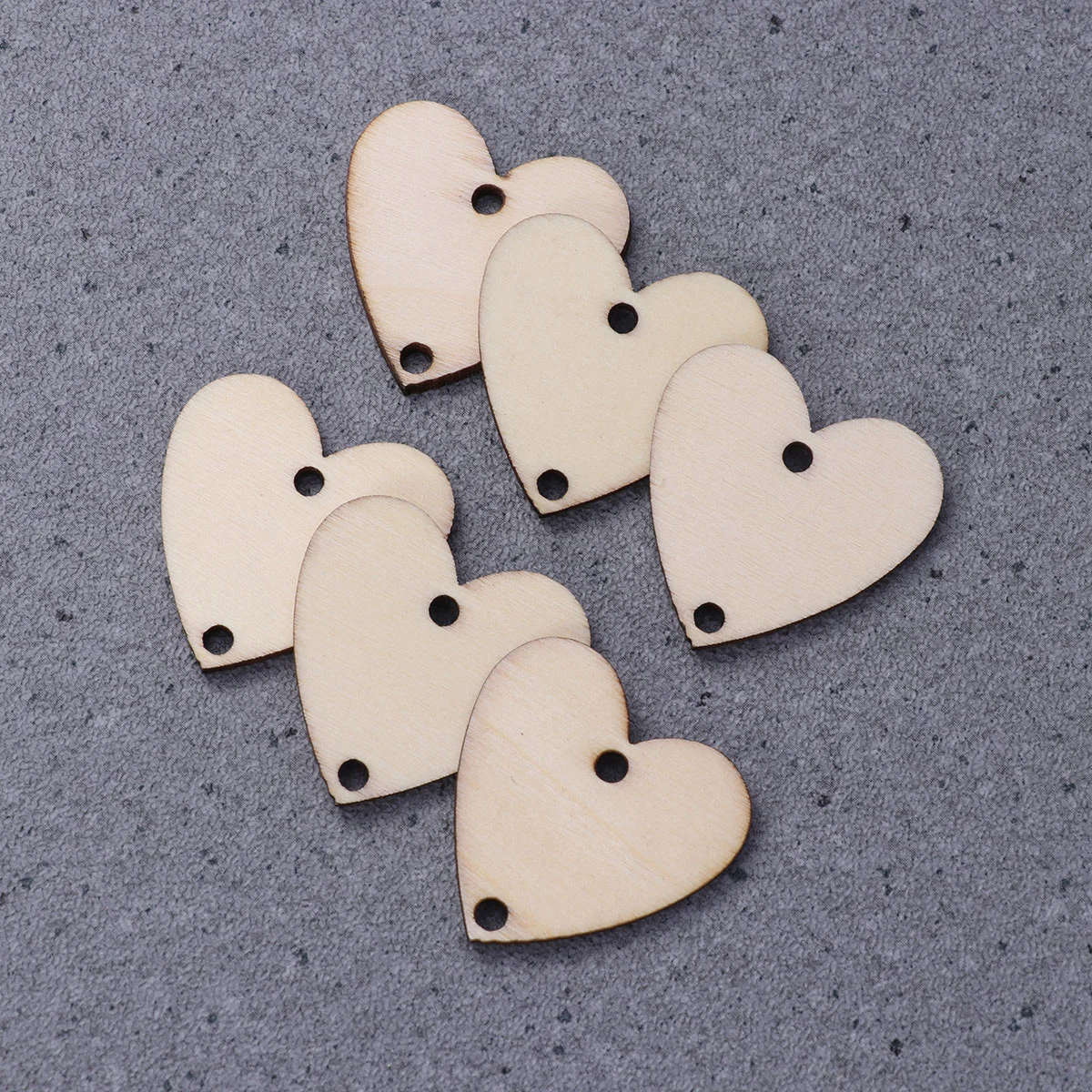 

50pcs Unfinished Wooden Heart Cutouts Love Heart Tags Wooden Pendant Ornaments with Circle for Party Home Decoration Wedding
