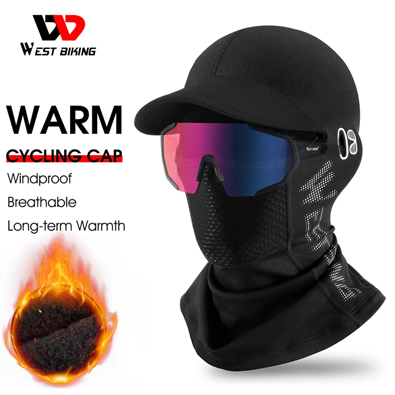Зимняя Балаклава WEST BIKING, теплая велосипедная шапка, ветрозащитная термальная велосипедная спортивная шапка для мотоцикла, закрывающая лиц...