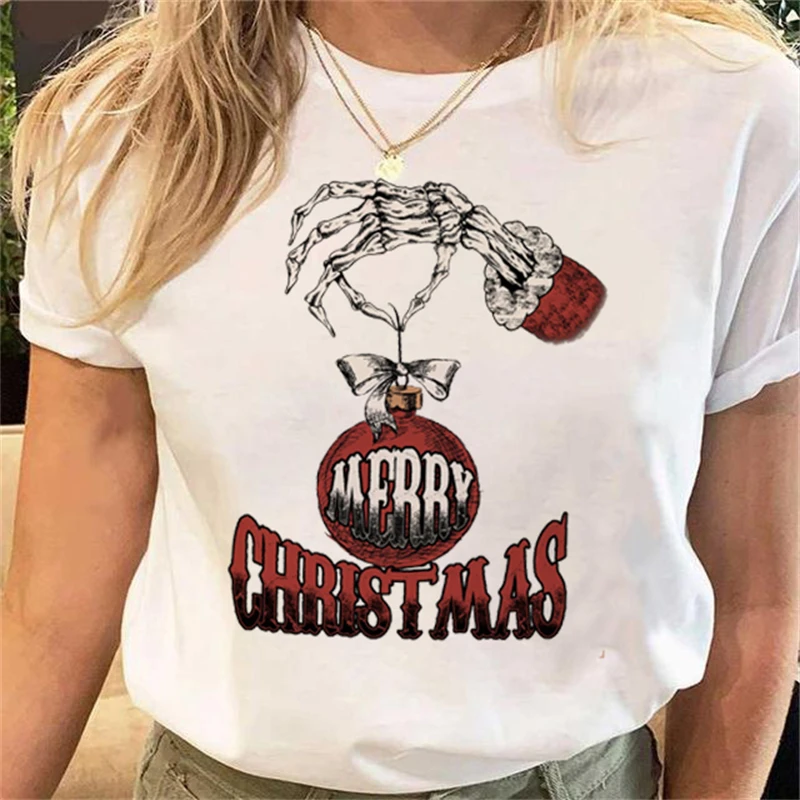 

Рождественская Новинка, повседневная женская футболка, модная, в стиле 90-х, с мультяшным принтом букв, с коротким рукавом, женская футболка в...