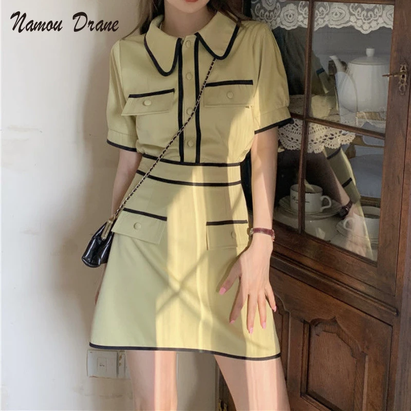 

Женская рубашка с коротким рукавом Namou Drane, летняя рубашка контрастных цветов с коротким рукавом