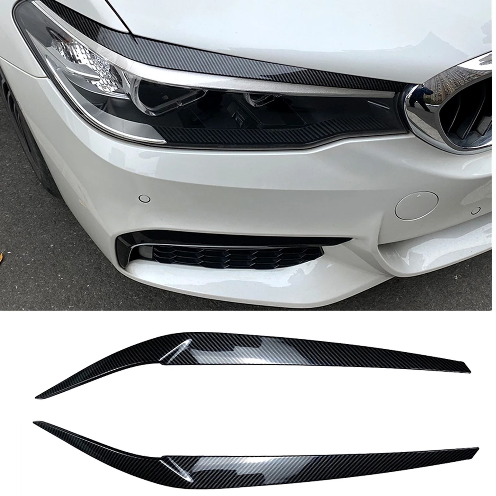 

For BMW 5 Series G30 G31 G38 F90 M5 540i 525i 530i 2017-2021 Headlight Eyelid Headlamp Eyebrow Front Head Light Lamp Cover Trim