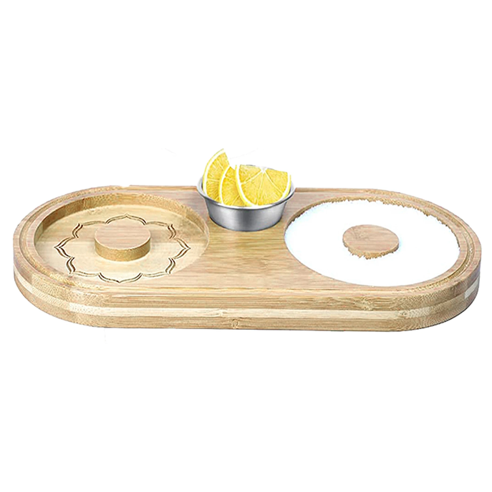 

Многофункциональный многоразовый контейнер для сахара Маргарита, водонепроницаемый с чашей, аксессуары для бара, для коктейлей, двойной держатель, деревянная оправа для соли