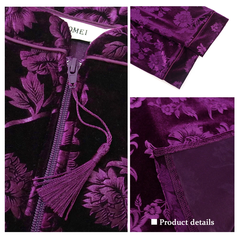 Velvet Women Nightgowns Floral Printed Long Sleeve Midi Length Bathrobe Big Size Loose Home Sleepwear Nightdress Autumn Winter