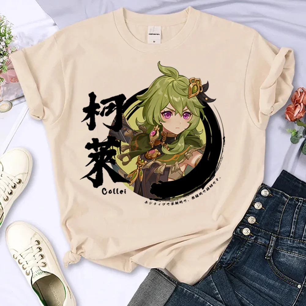 

Футболка Genshin Impact, Женская Футболка harajuku с графическим принтом, уличная одежда для девушек