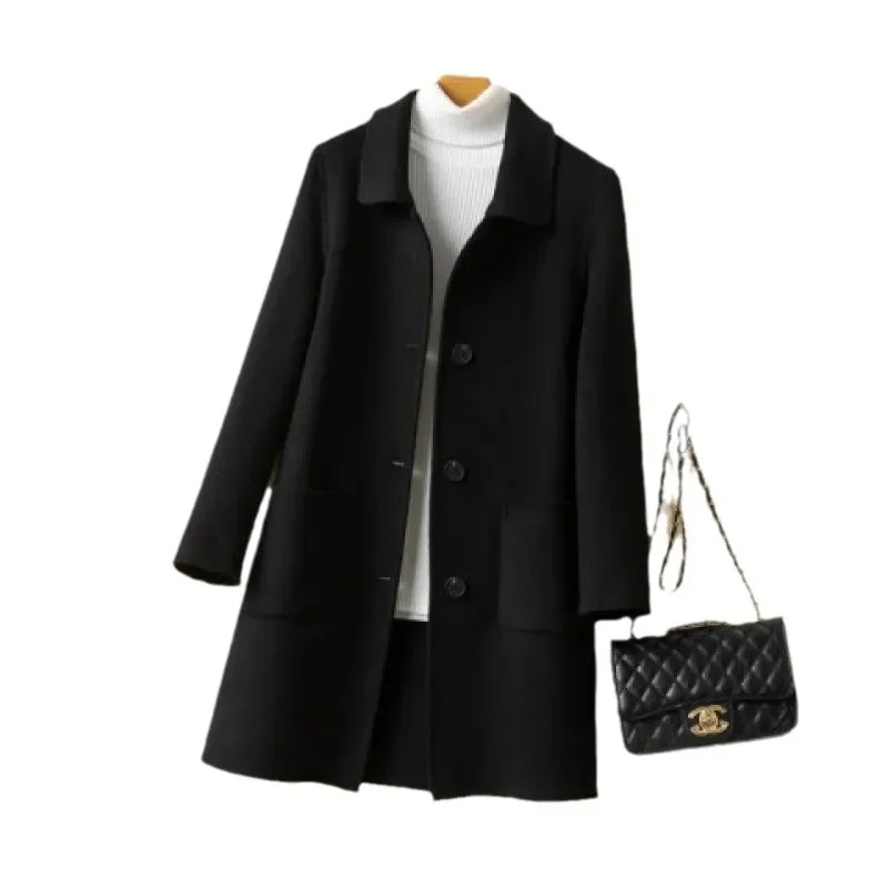 Модная шерстяная куртка средней длины для женщин зима 2022 новый стиль корейская