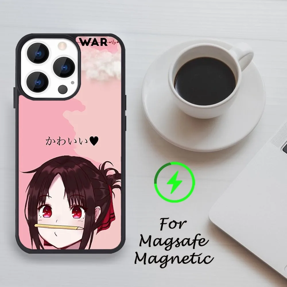 Чехол для телефона с комиксами K-Kaguya-sama iPhone 11 12 13 14 15 Pro Max Plus Mini X Magsafe Магнитный