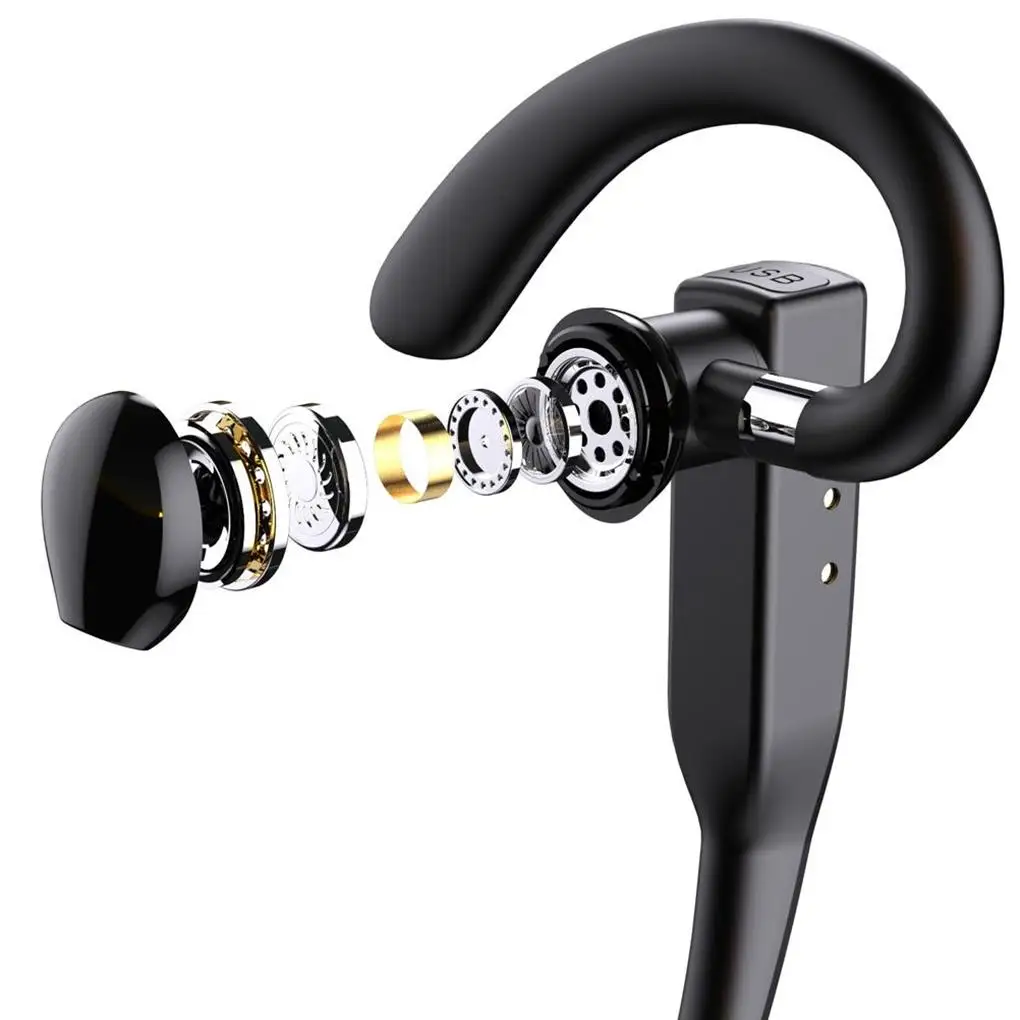

Charging Case Headset With Microphone Lightweight Business Home Hanging Earphone Call Music Universal Single Earpiece