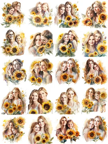 

Набор стикеров с подсолнухами TIAMECH 20 шт