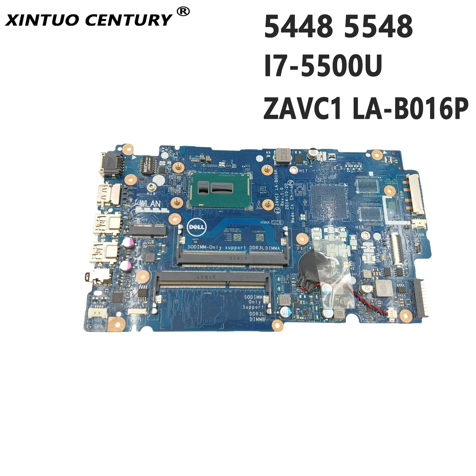 

CN-0MMKVJ MMKVJ is suitable for DELL Inspiron 5448 5548 computer motherboard ZAVC1 LA-B016P SR23W I7-5500U CPU DDR3 100% tested