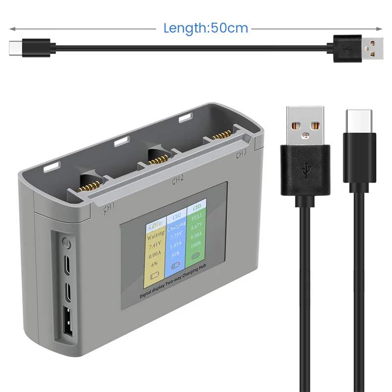 Mini 2/Mini SE Battery Charging Hub Digital Display Two Way Battery USB Charger for Mini 2/Mini SE Drone Accessories