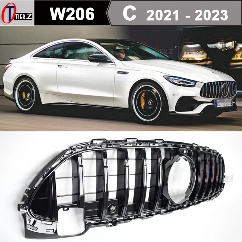 

W206 GT Car Grille Front Bumper Mesh Grill for Mercedes Benz C Class W206 Sedan S206 Wagon C206 Coupe A206 Cabrio 2021 - 2023