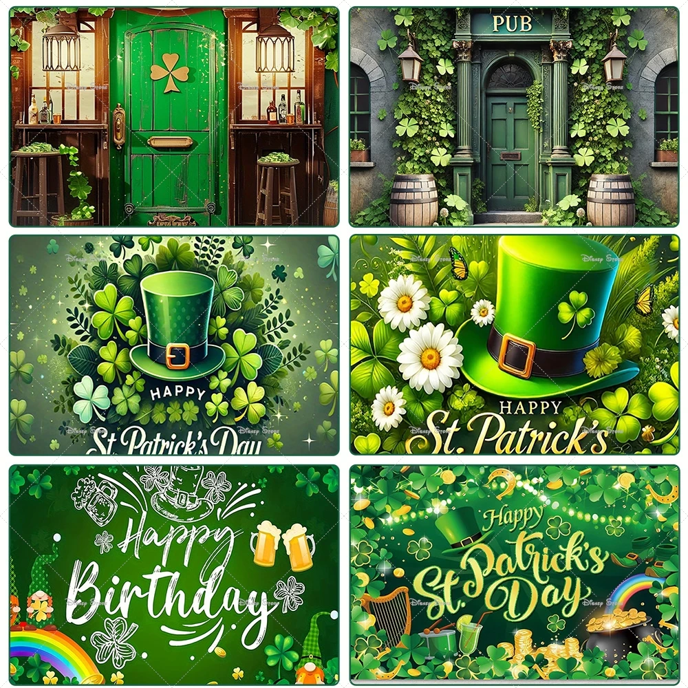 Фон для украшения дня Святого Патрика шляпа ирландский зеленый трилистник