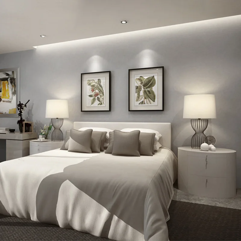 

Advanced light gray wallpaper Nordic modern minimalist bedroom living room TV background pure plain office wallpaper