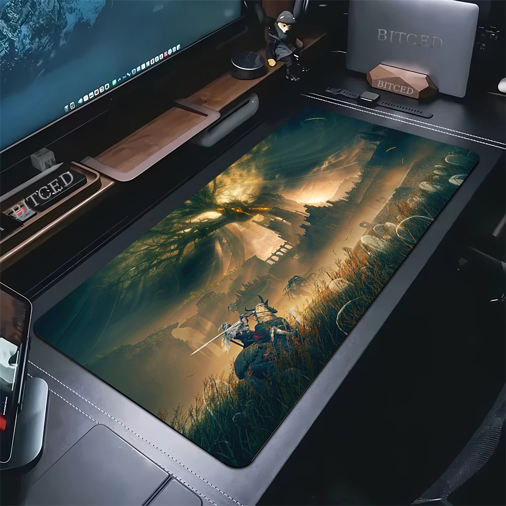 Фото EldenS R-RingS Mouse Pad XXL Gamer PU Leather Size music For Office Mat Desk Waterproof Table Mat Gameing №1