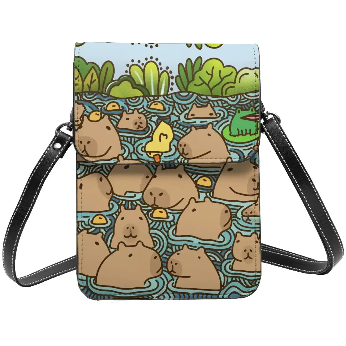 

Летняя Наплечная Сумка Capybaras, симпатичная Офисная женская сумка с мультяшным грызуном, объемные кожаные ретро-сумки