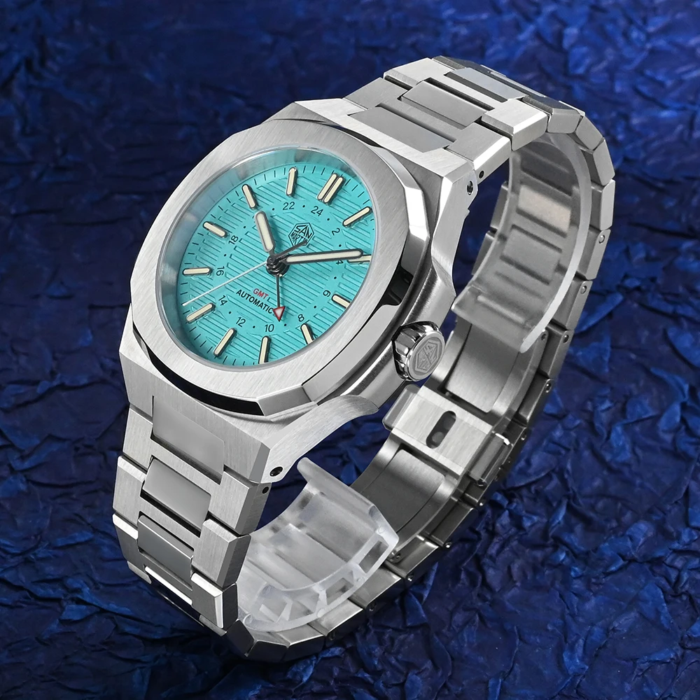 

Спортивные мужские часы San Martin для дайвинга 43 мм GMT Роскошные деловые автоматические механические часы с сапфировым зеркалом 10 бар фотосветящиеся