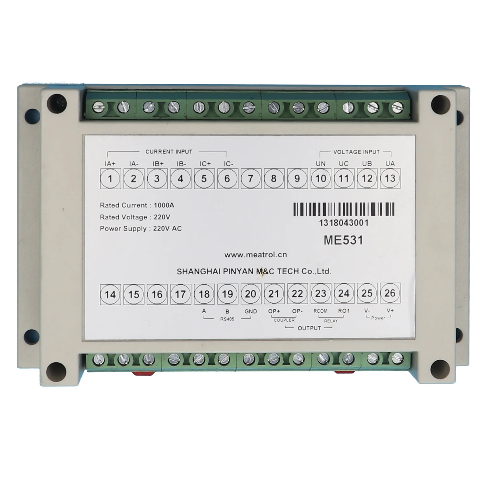 

ME53124VDC RS485 Modbus RTU Multifunction power meter MEATROL DIN-RAIL Power meter