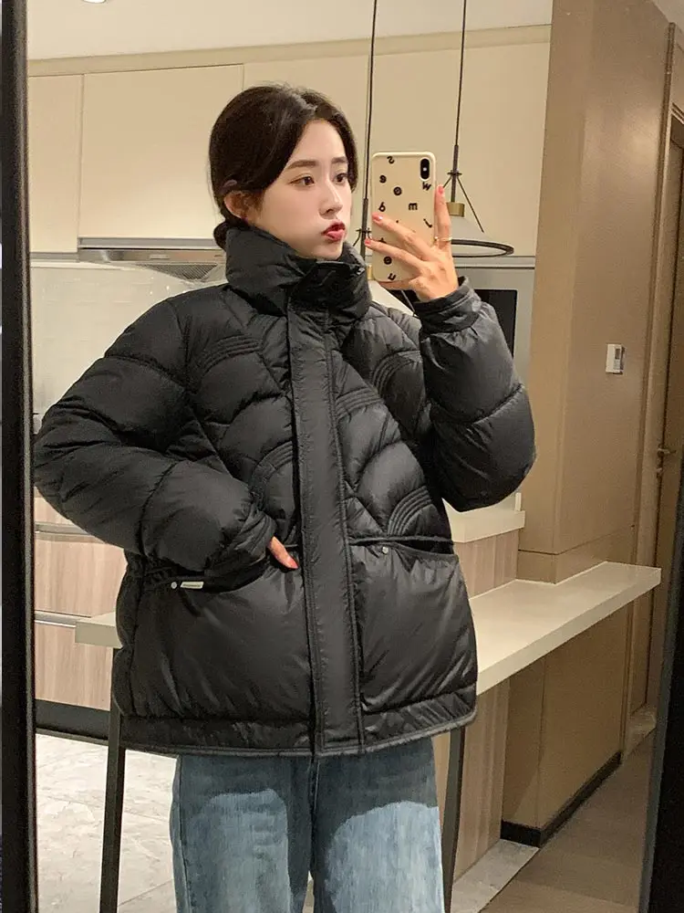 MEILLY DOLPHIN 2023 New Short Parkas Women Stand Collar Down Cotton Padded Winter Jacket Thick Warm Winter Coat Female Outerwear