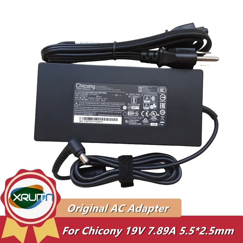 Оригинальный блок питания для игрового ноутбука 19V 7.89A 150W A15-150P1A Chicony Charger AC Adapter for CLEVO W650KK1 P651RA NB50TK1 P950EP6
