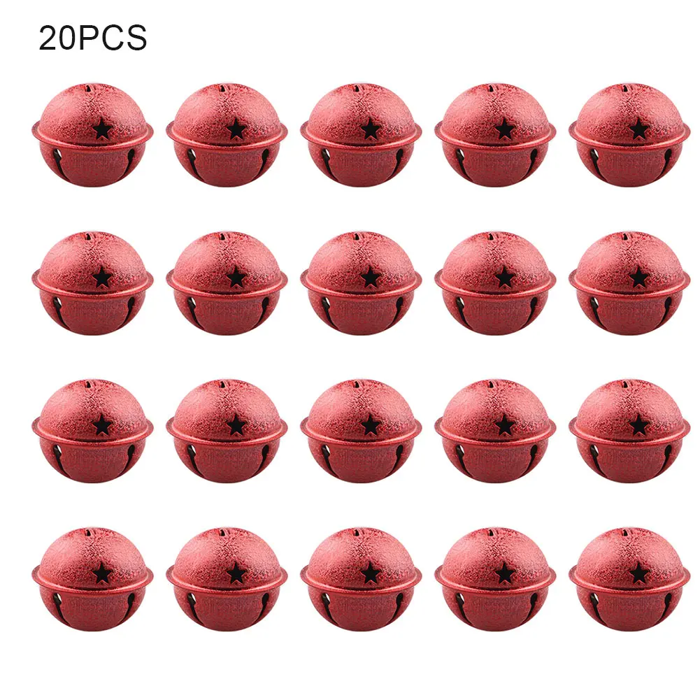 

20pcs Holiday Small Christmas Decoration DIY Crafts Metal Gift Jingle Bell Tree Pendants Party For Jewelry Pentagram Wedding