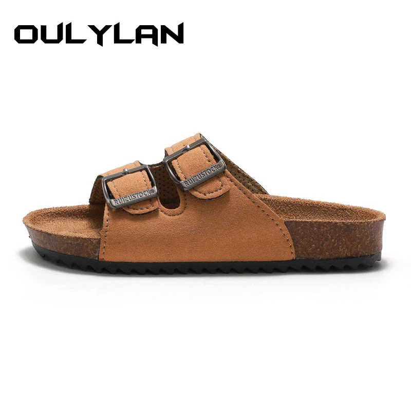 Детские летние пробковые шлепанцы для девочек и тапочки одного человека