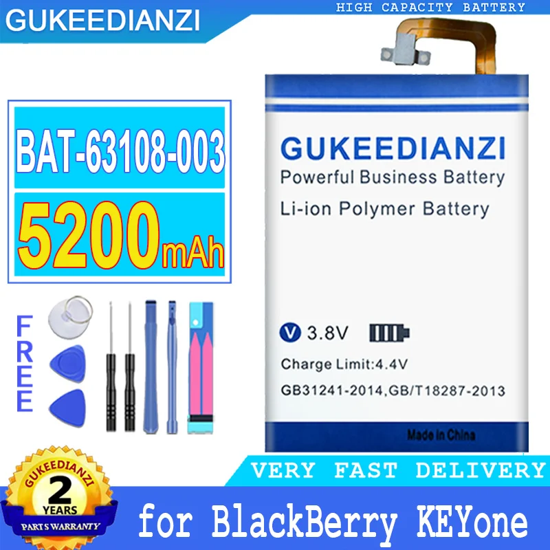 Сменный аккумулятор GUKEEDIANZI BAT-63108-003 5200 мАч для BlackBerry Keyone Alcatel DK70 DTEK70 аккумулятор большой мощности + Инструменты