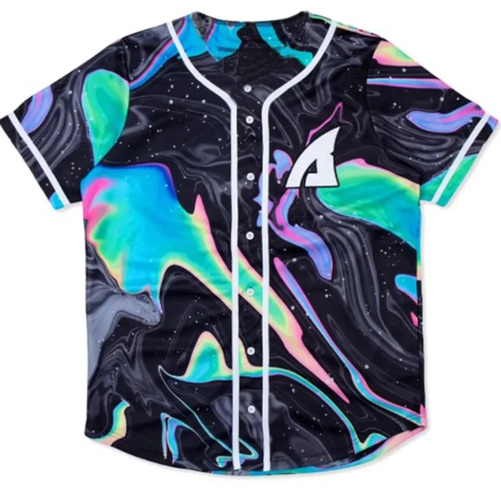 JAUZ Merch Хроматическая бейсбольная Джерси для мужчин и женщин Повседневная Уличная