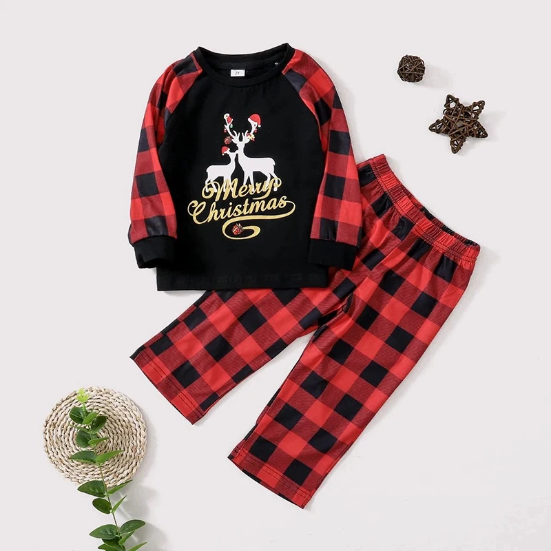 Winter 2022 New Year Couples Christmas Pajamas For Family Clothing Set Mother Kids Clothes Christmas Pajamas 0-24M Baby Romper images - 6