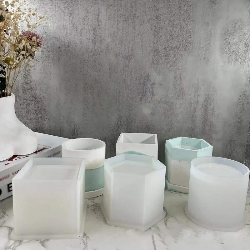 Большой цветочный горшок глина силиконовый цилиндр плантатор форма ручной