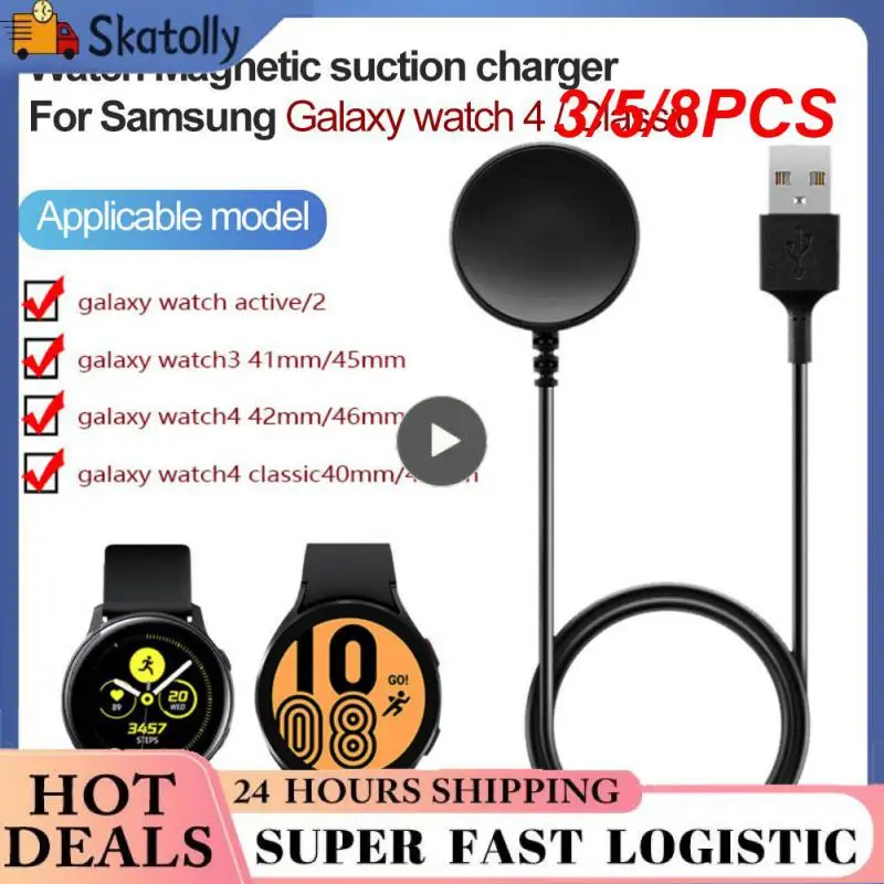 

3/5/8PCS 100cm Watch Charging Dock Station Overvoltage Protection For Samsung Galaxy Watch 4 Watch Charger Portable