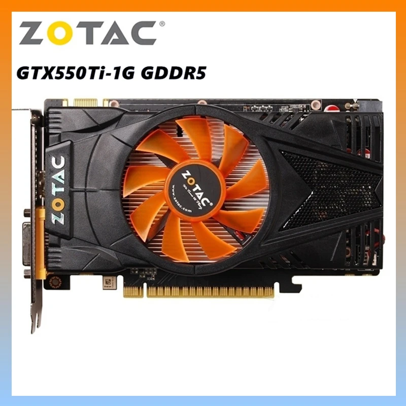 Оригинальные видеокарты ZOTAC GeForce GTX 550Ti-1GB GDDR5 192 бит видеокарта для nVIDIA GTX 500 Map GTX 550 Ti 1GD5 Dvi VGA б/у