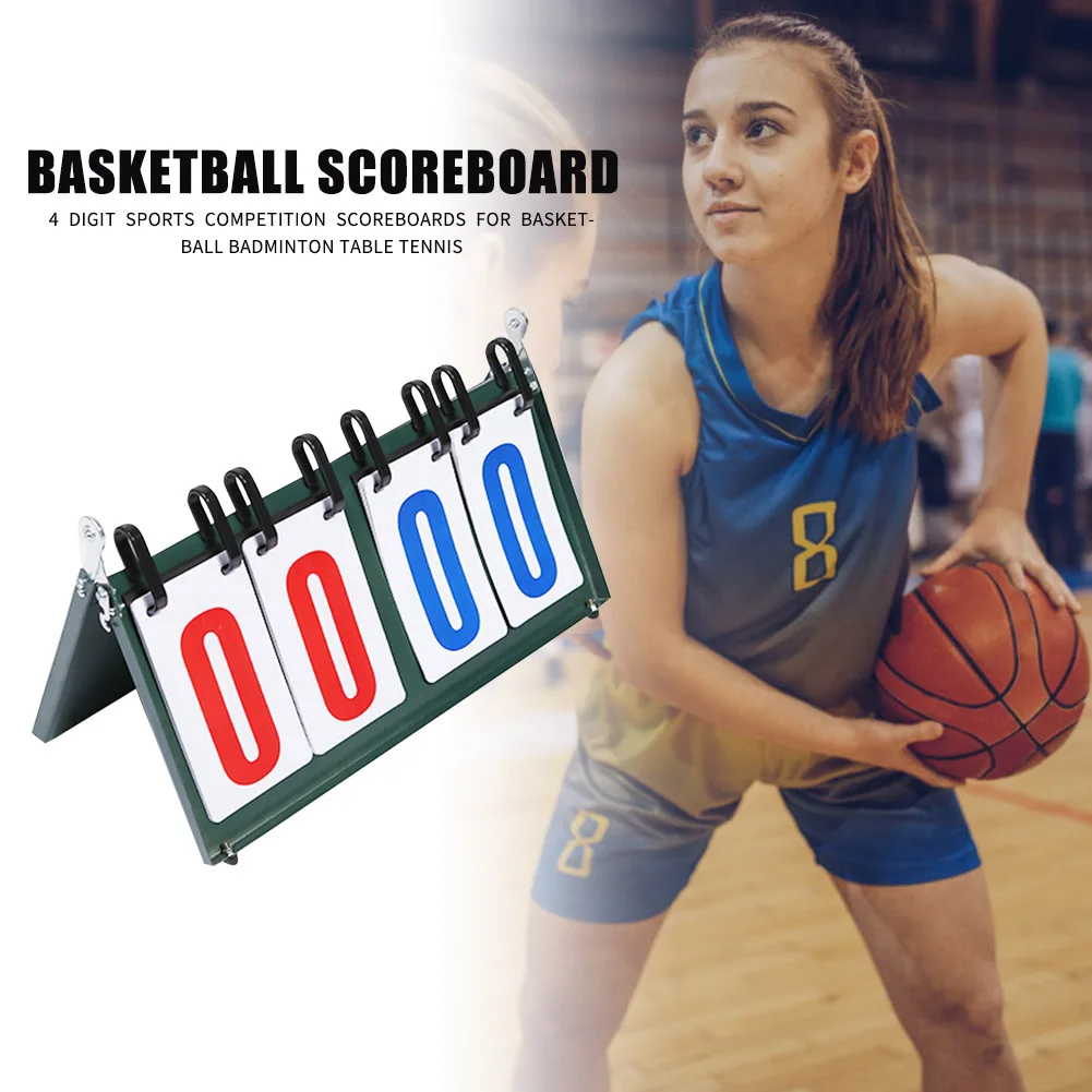 

4 Digit Sports Competition Scoreboards Set Outdoor Exercise Sport Ornaments for Basketball Badminton Table Tennis