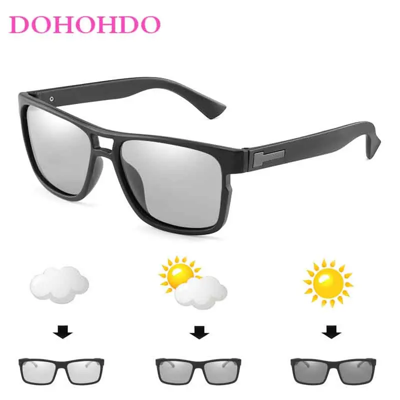 

Солнцезащитные очки DOHOHDO для мужчин и женщин UV-400, поляризационные, квадратные, с фотохромными линзами, меняющими цвет, для вождения