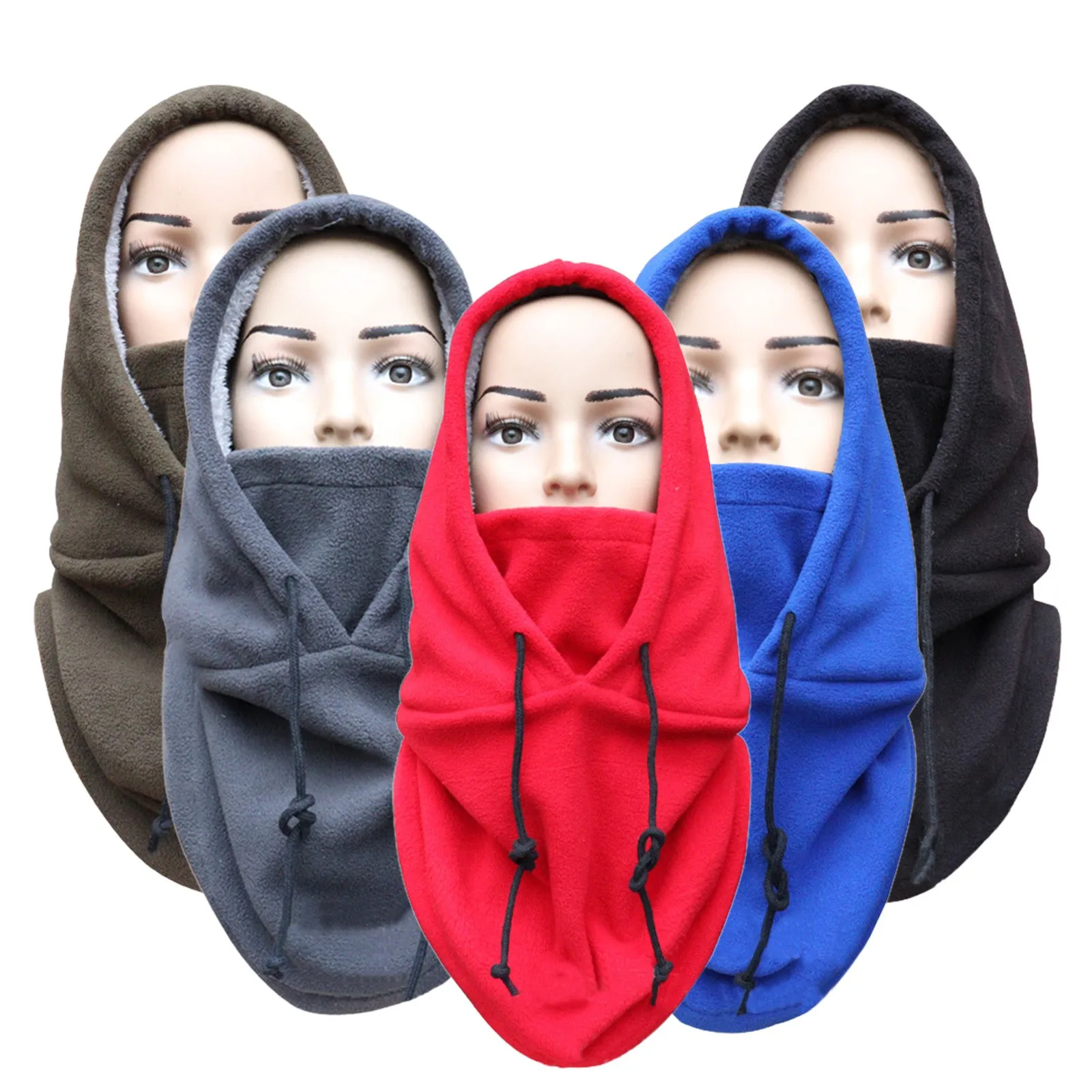 

Unisex Cycling Cap Thermal Fleece Ski Motorcycle Balaclava Winter Windproof Warm Hat Outdoor Hooded Neck Warmer Full Face Cover