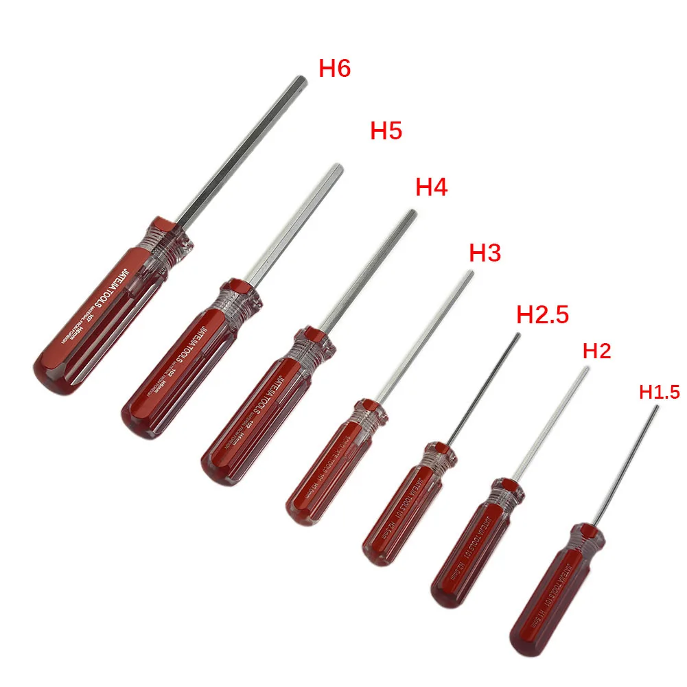 

7Pcs 1.5-6mm Hexagon Screwdriver Set Steel Head Hex Magnetic Repair Hand Tool For Electronics Toys Models Furniture Repairing