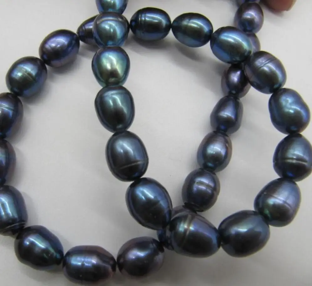 

10-11MM NATURAL TAHITIAN BLACK PEARL NECKLACE 18inch