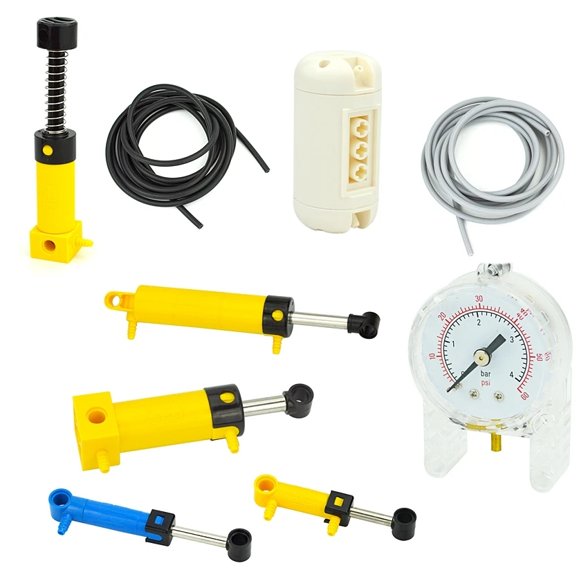 MOC Technology Building Block Pneumatic Pump Switch Air Tank Hollow Pipe Pressure Gauge 19476 19475 19478 47225 |