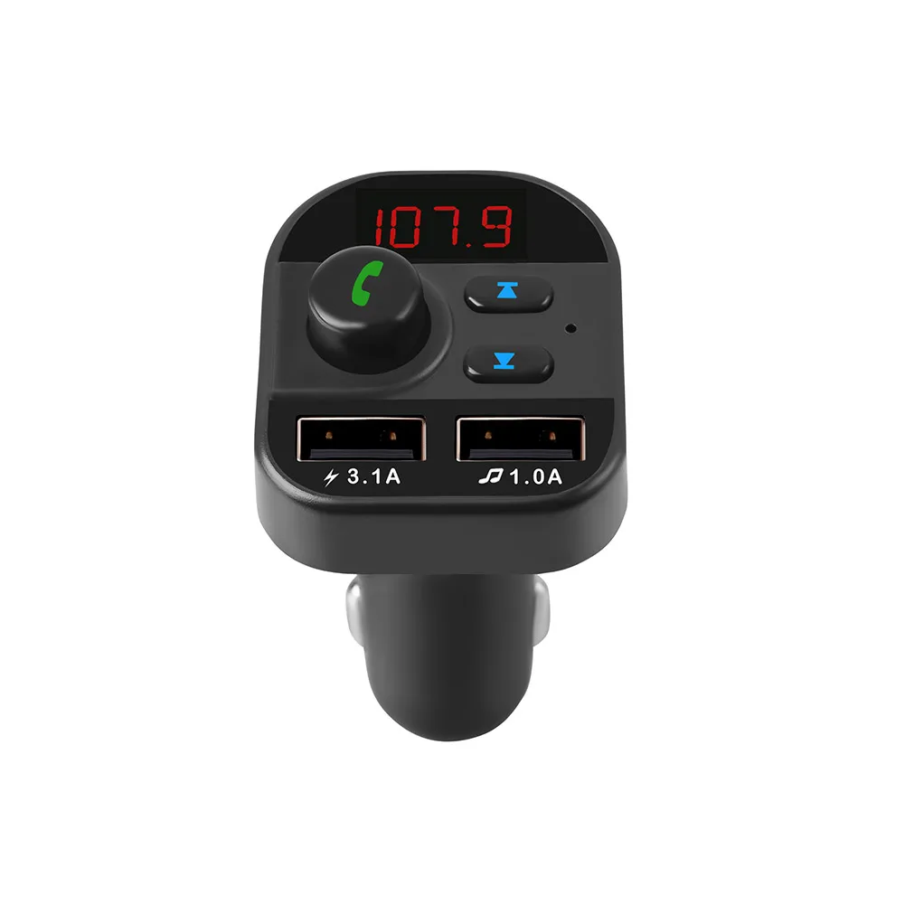 

1*Car Mp3 Bluetooth Player FM Transmitter Dual Usb Car Charger Bluetooth Hands-free Call Car Electrition Accessories