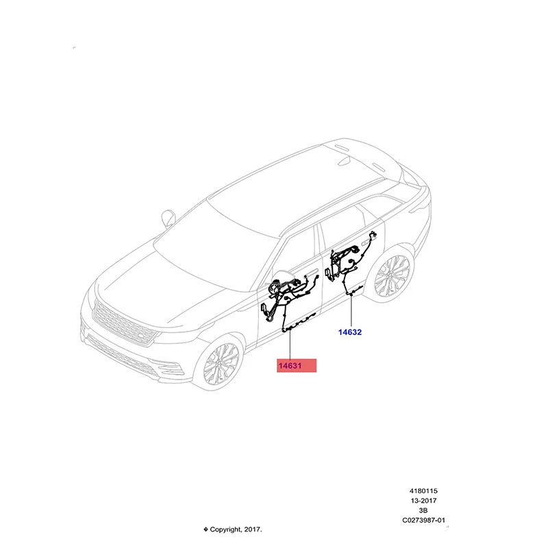 

La nd Ro ve r Ra ng e Ro ve r st ar pu ls e 2017 ведущая дверь задняя левая дверь задняя правая дверь проводка