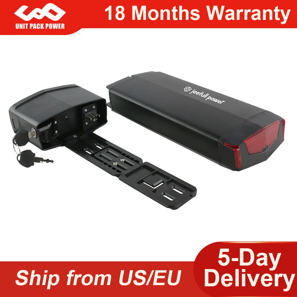 

Rear Rack Ebike Battery 36V 12.5Ah 48V 10Ah 18650 Battery Pack for 900W 750W 500W 350W 250W Electric Biycle Lithium Battery
