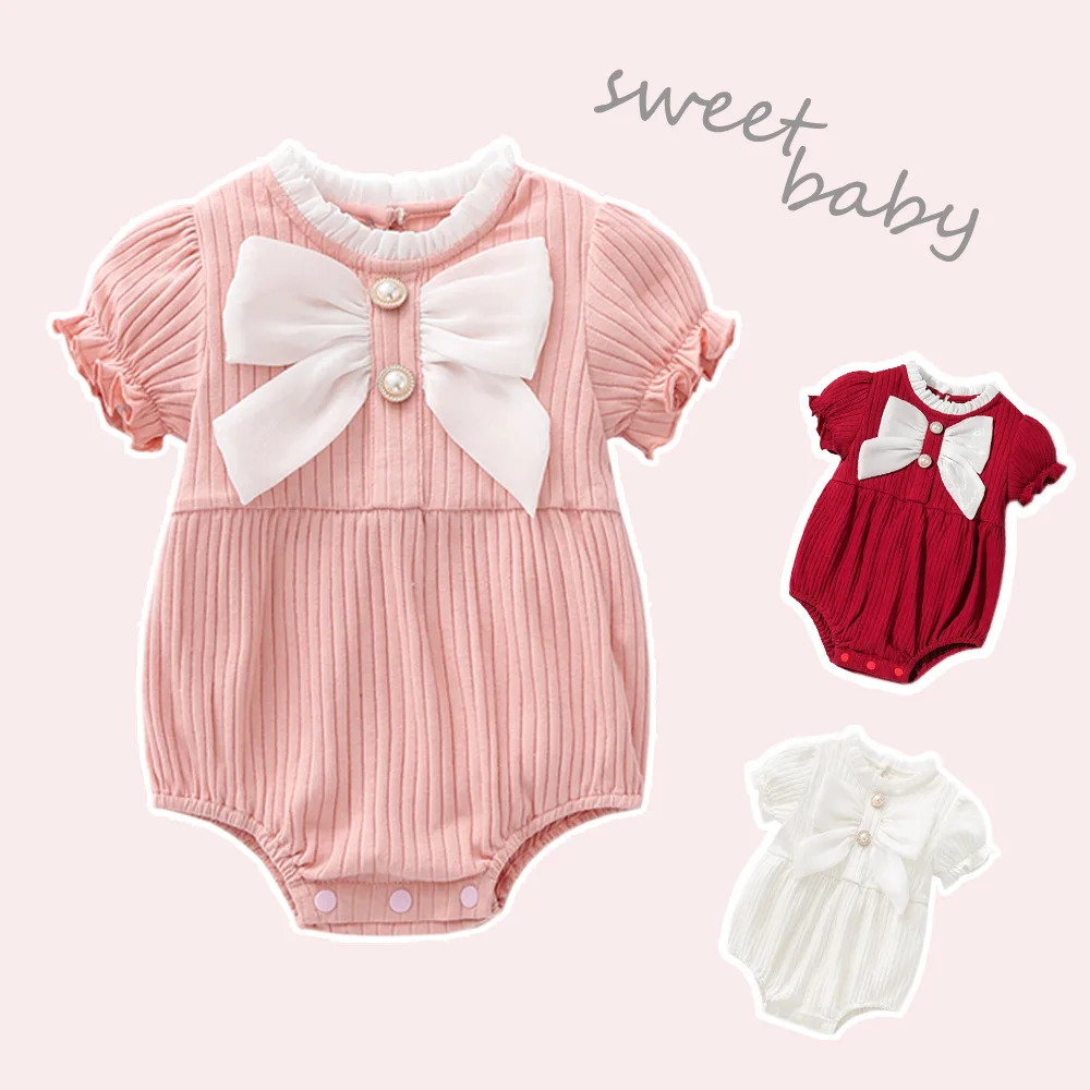 Baby Jumpsuit Summer Sweet Baby Cotton Newborn Romper Baby Super Cute Crawling Clothes Baby Bag Fart Clothes