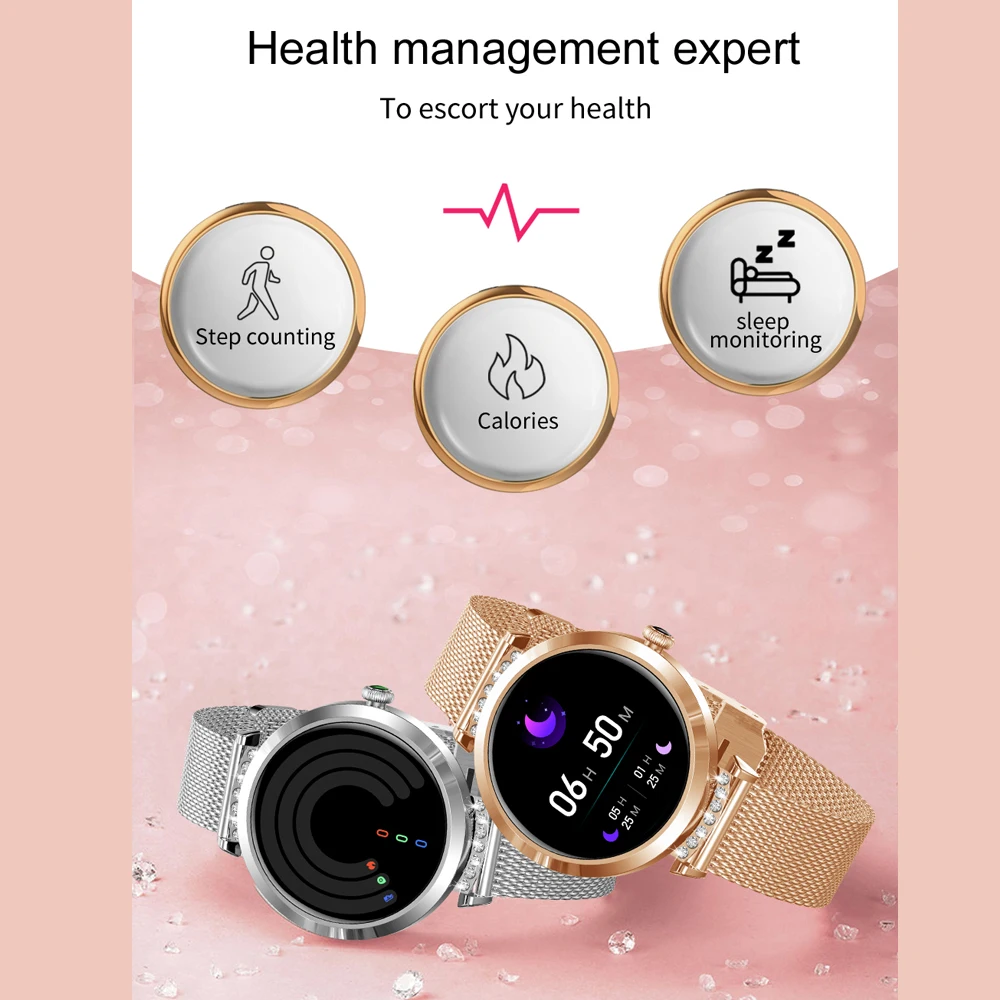 Original NY22 Smart Watch Women Sports Fitness Tracking IP68 Waterproof Wristband Heart Rate Lady Smartwatch For IOS Android