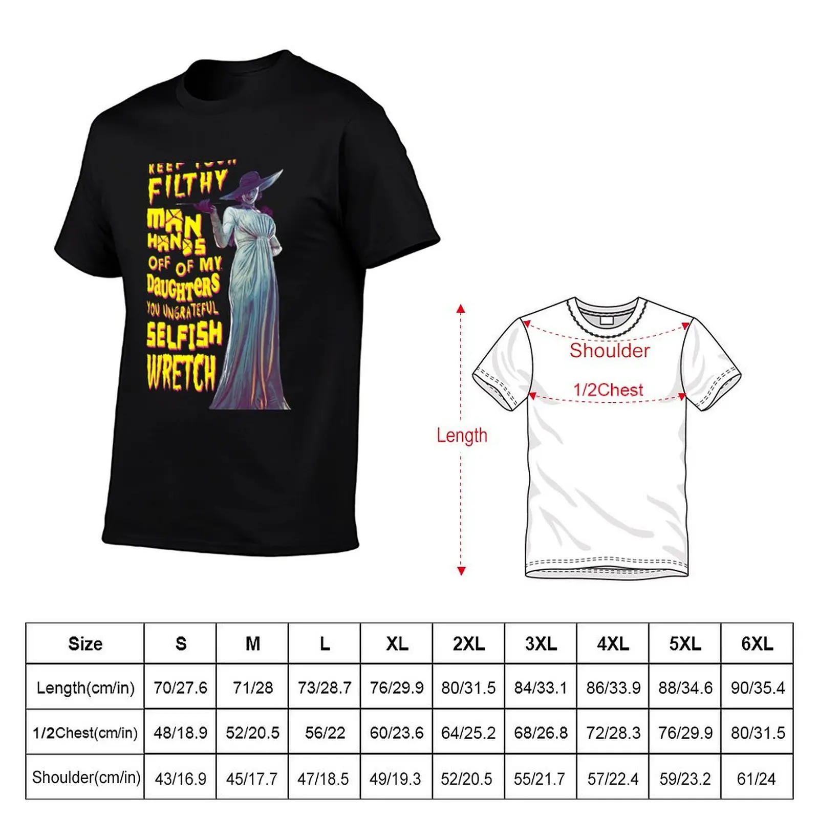 Lady Dimitrescu ? Filthy Man-Hands T-Shirt Fashion Letter Print T-Shirt (art.: 3920dd13afe80) - 3920dd13afe80