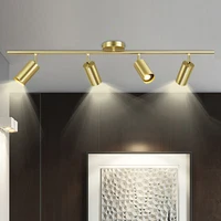 Fumi  Luxury gold  track spotlights Flush Mount Ceiling Light Fixture living room wall aisle bar Gu10 tracking light kit gold li