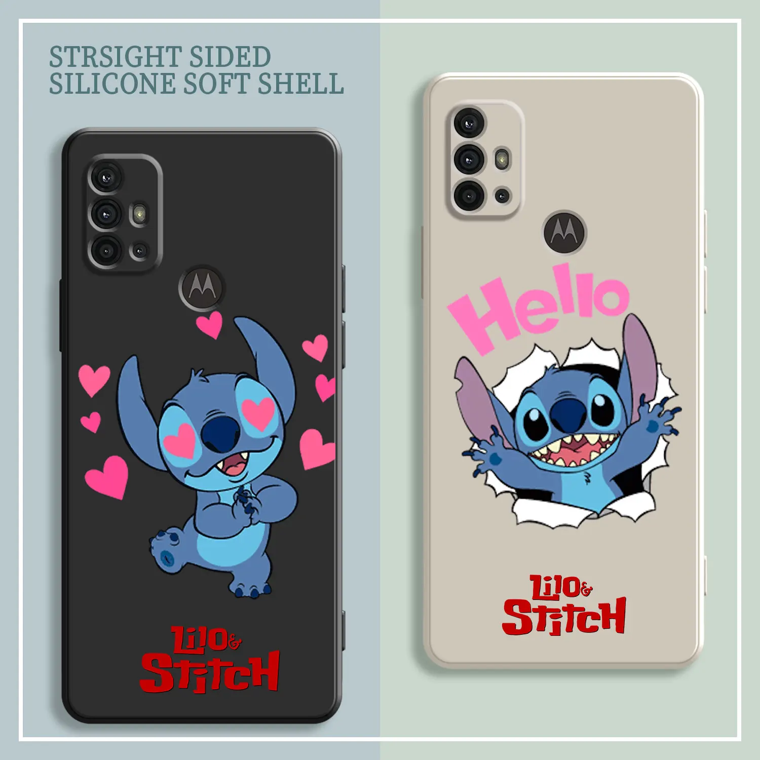 

Candy Color Case For Motorola G30 G60 G50 G40 G10 G9 Plus G8 Power E7 G Stylus Edge 20 E6s E7i Phone Cover Disney Lilo & Stitch