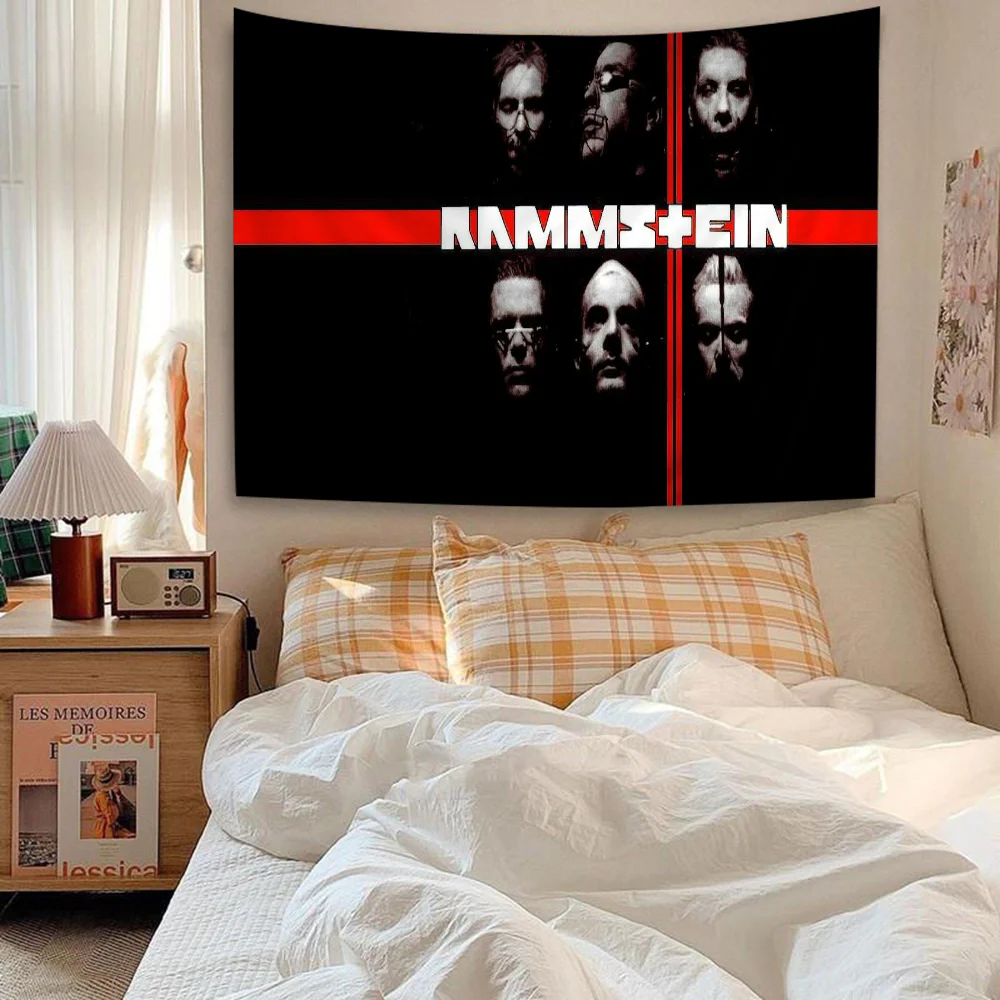 R-Rammstein Cartoon Tapestry For Living Room Home Dorm Decor INS