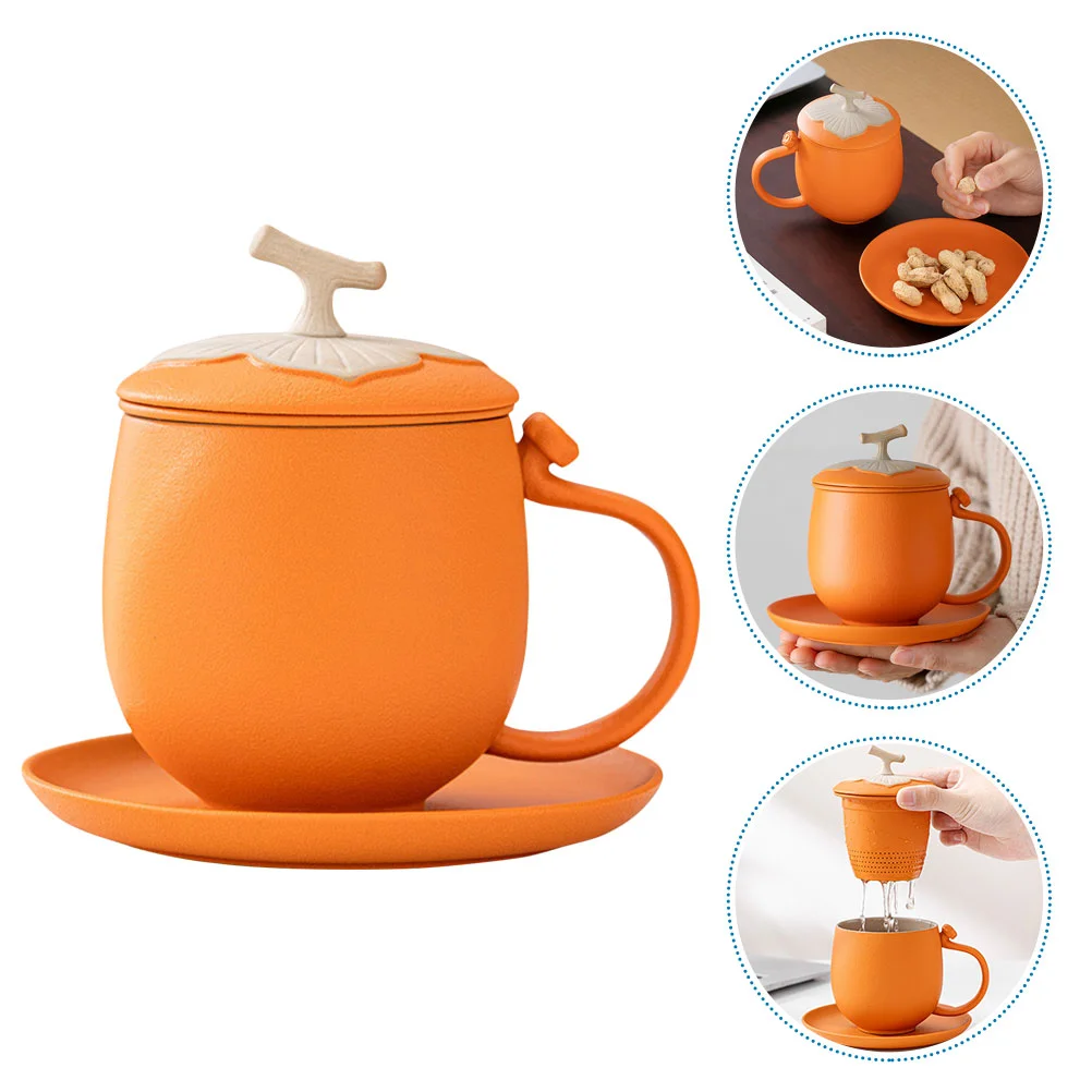 

1Set Ceramic Cup Persimmon Design Mug Coffee Cup Cup Drinking Cup for Home